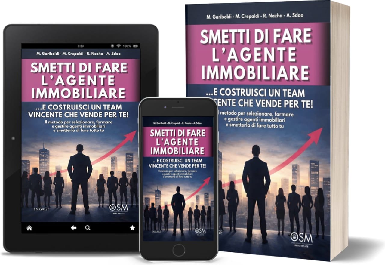 Mockup del libro Smetti di fare l'agente immobiliare — edizione Engage Editore