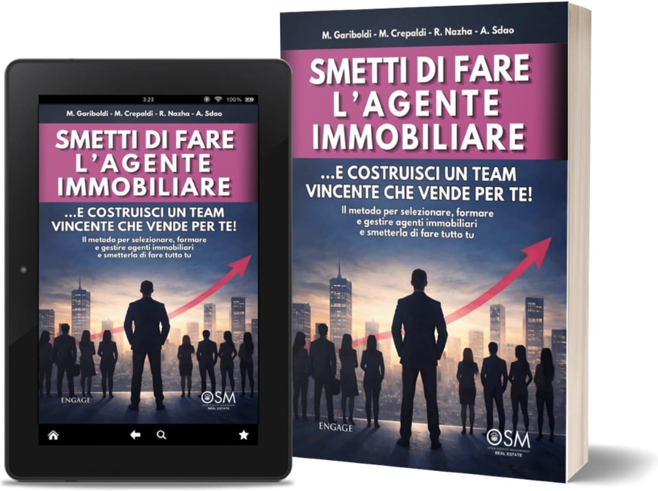 Mockup del libro Smetti di fare l'agente immobiliare — edizione Engage Editore